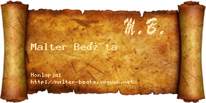 Malter Beáta névjegykártya