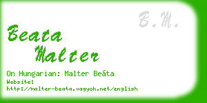 beata malter business card